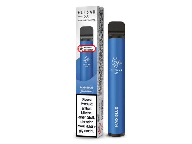 Elf Bar 600 Mad Blue Einweg-E-Zigarette mit 2% Nikotin oder nikotinfrei – Vapestick jetzt bei semyshop.de online bestellen!